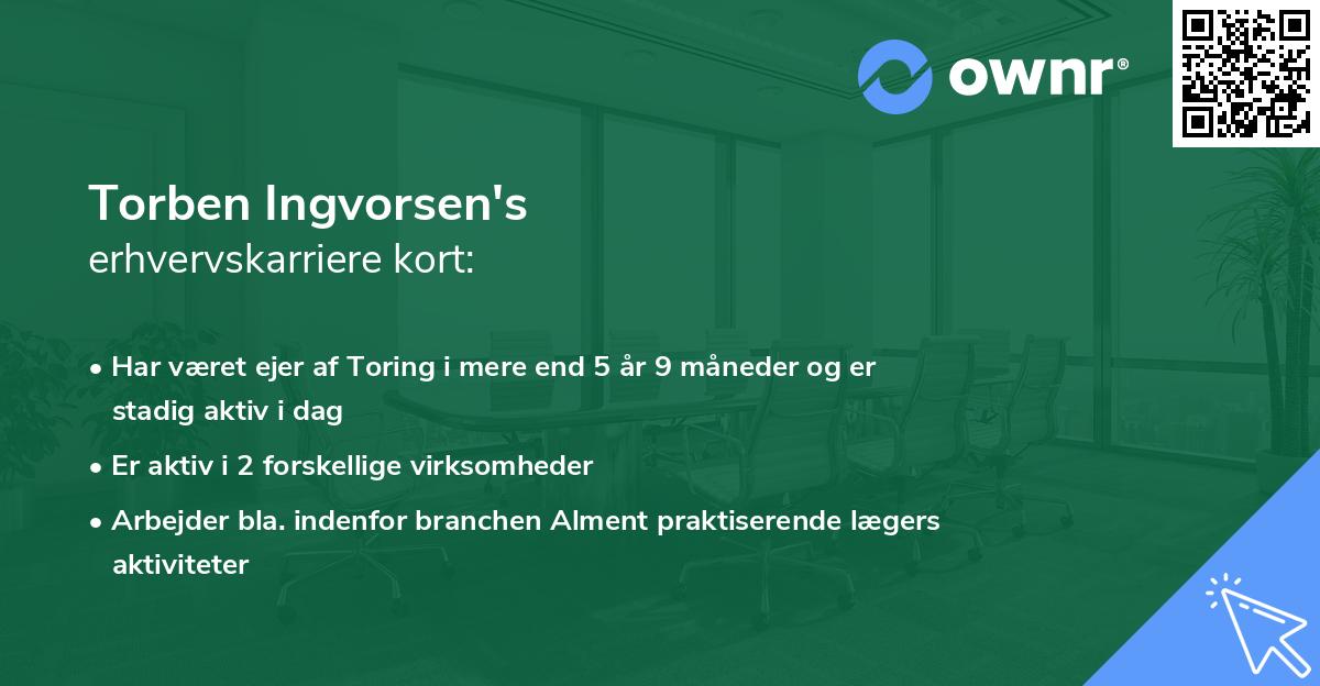 Torben Ingvorsen's erhvervskarriere kort