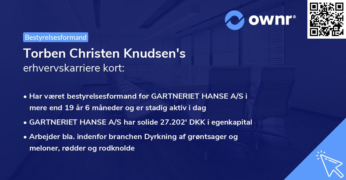 Torben Christen Knudsen's erhvervskarriere kort