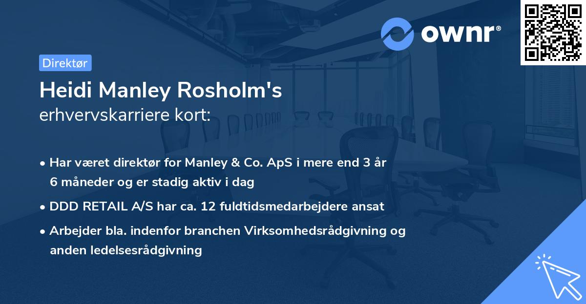 Heidi Manley Rosholm's erhvervskarriere kort