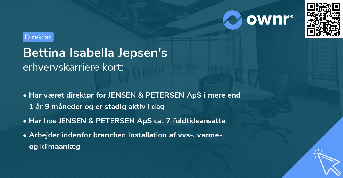 Bettina Isabella Jepsen's erhvervskarriere kort