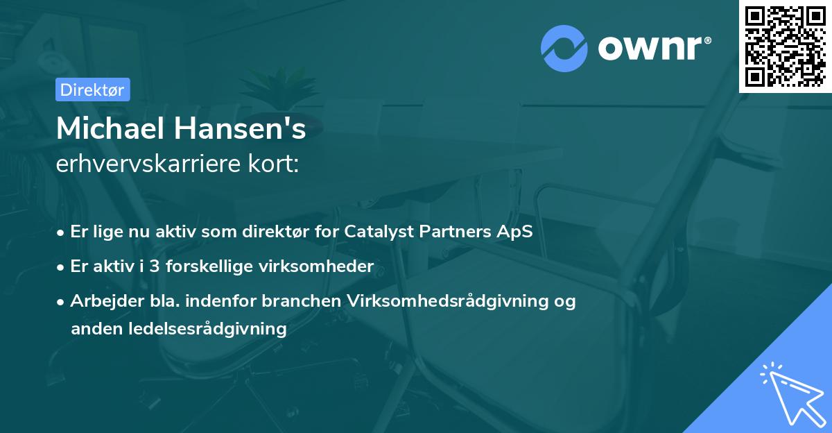 Michael Hansen's erhvervskarriere kort