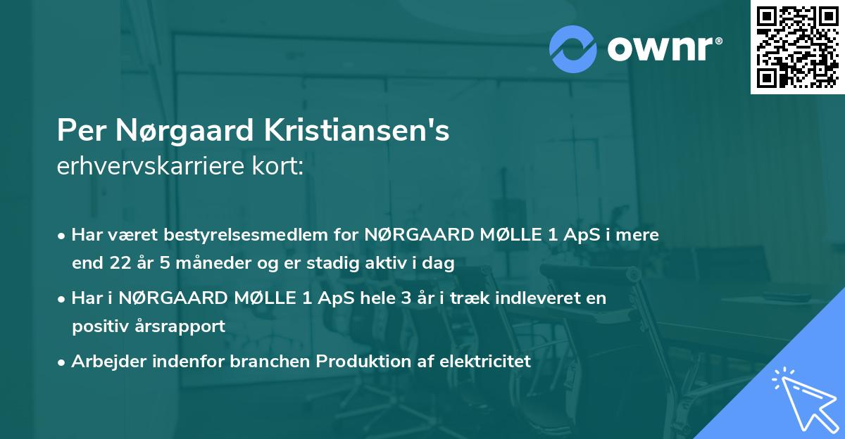 Per Nørgaard Kristiansen's erhvervskarriere kort