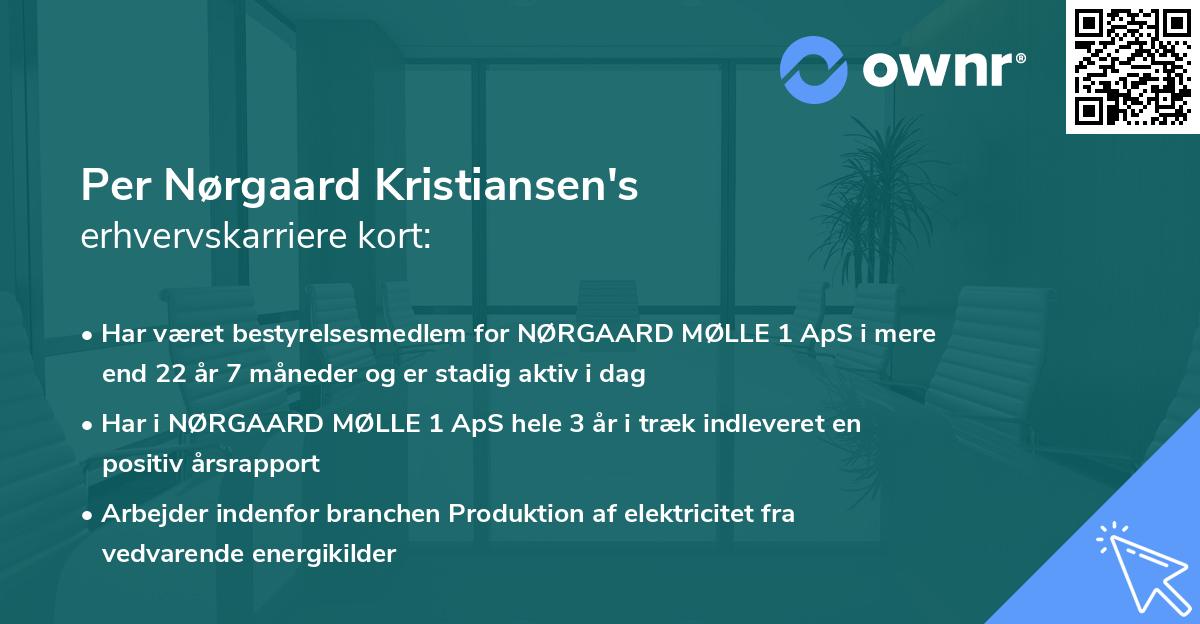 Per Nørgaard Kristiansen's erhvervskarriere kort