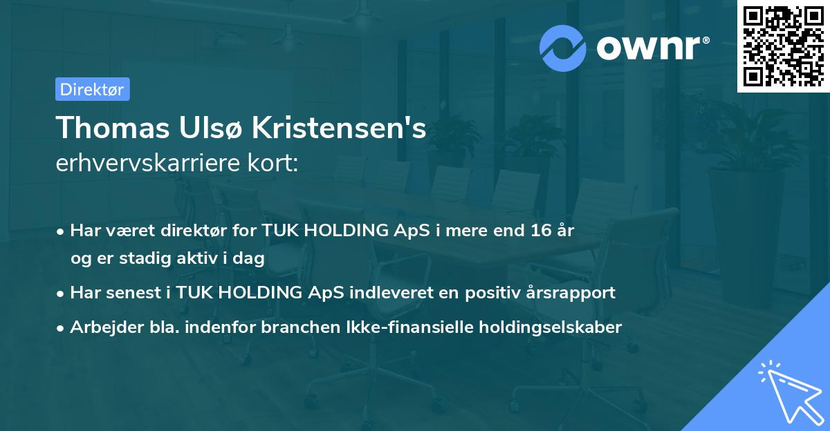 Thomas Ulsø Kristensen's erhvervskarriere kort
