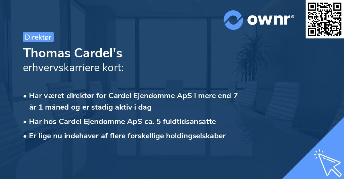 Thomas Cardel's erhvervskarriere kort