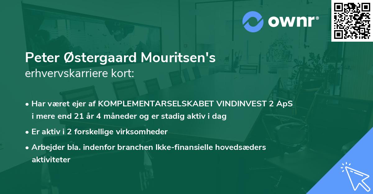 Peter Østergaard Mouritsen's erhvervskarriere kort