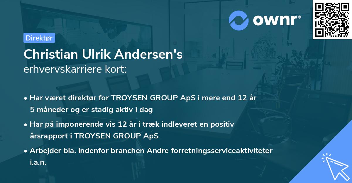 Christian Ulrik Andersen's erhvervskarriere kort