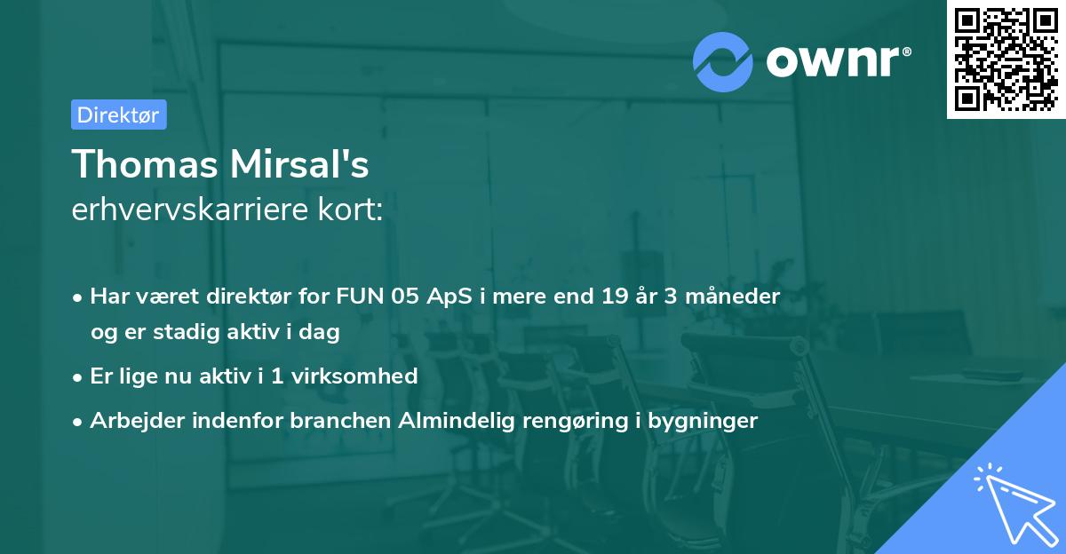 Thomas Mirsal's erhvervskarriere kort