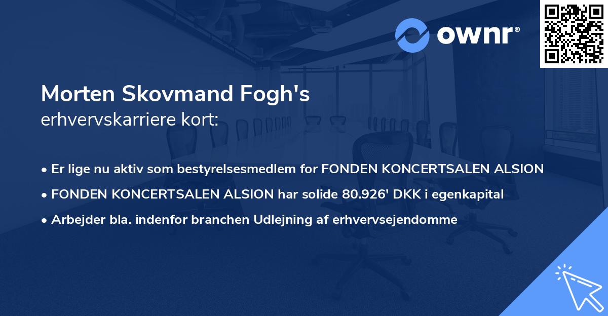 Morten Skovmand Fogh's erhvervskarriere kort