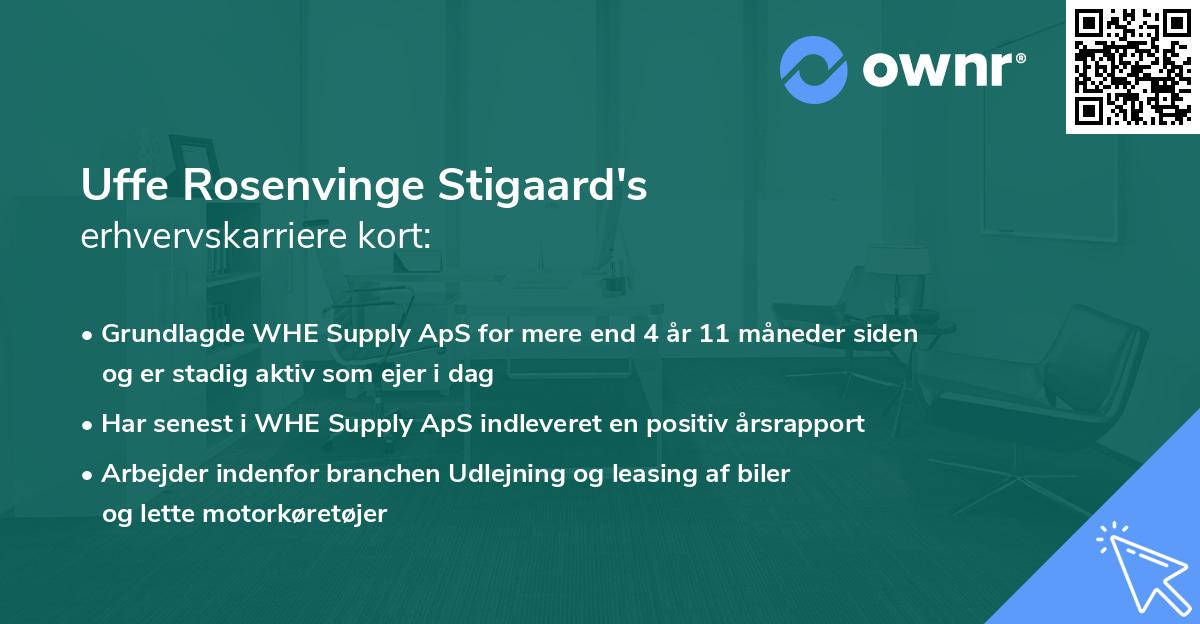 Uffe Rosenvinge Stigaard's erhvervskarriere kort