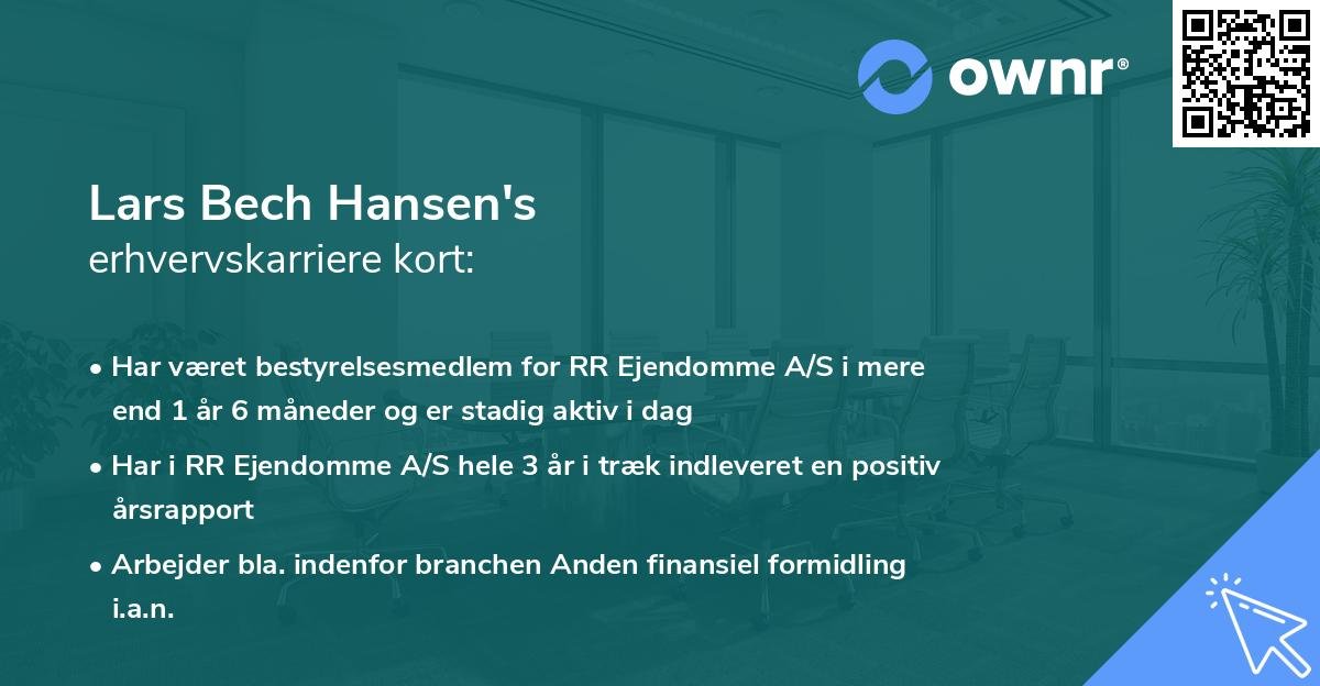 Lars Bech Hansen's erhvervskarriere kort