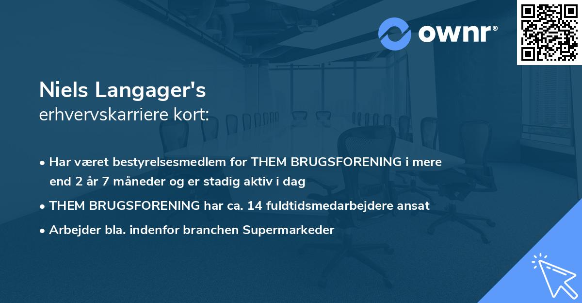 Niels Langager's erhvervskarriere kort