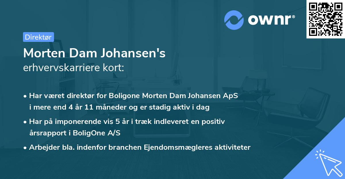 Morten Dam Johansen's erhvervskarriere kort