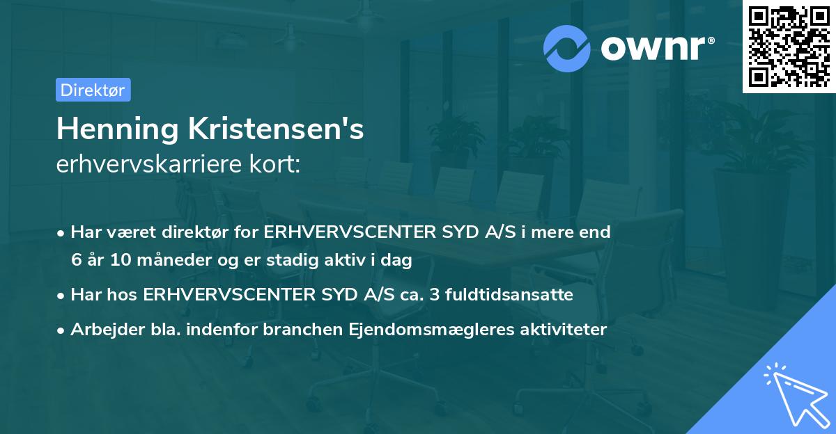 Henning Kristensen's erhvervskarriere kort