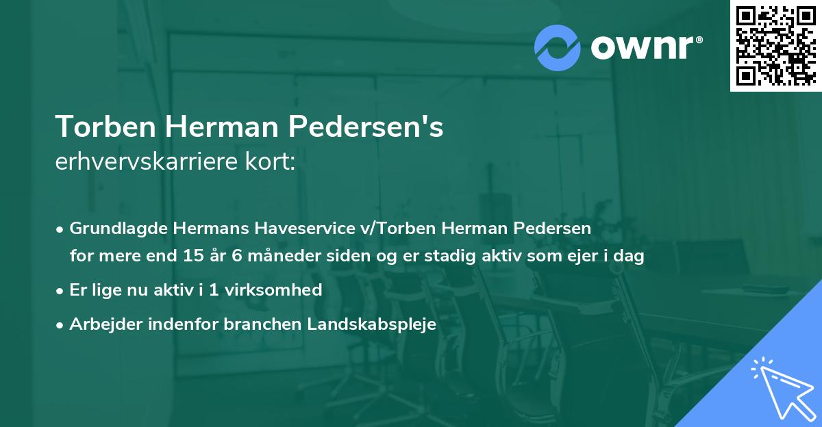 Torben Herman Pedersen's erhvervskarriere kort