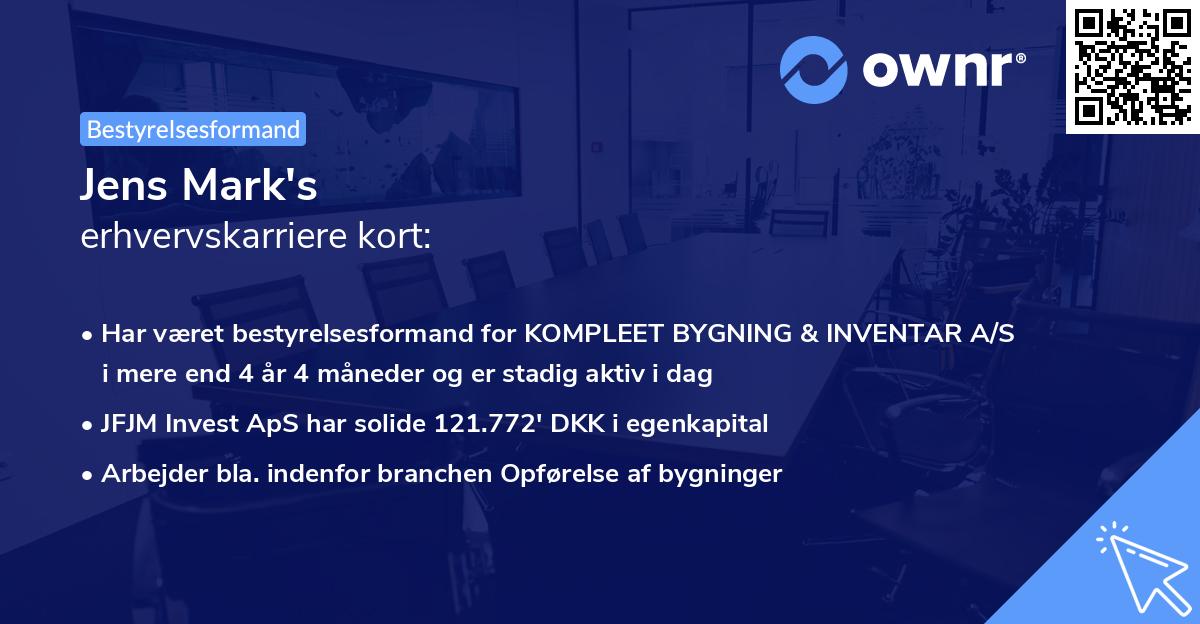 Jens Mark's erhvervskarriere kort