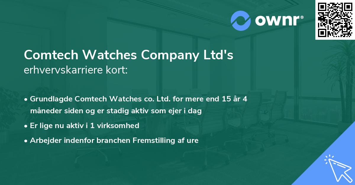 Comtech Watches Company Ltd's erhvervskarriere kort