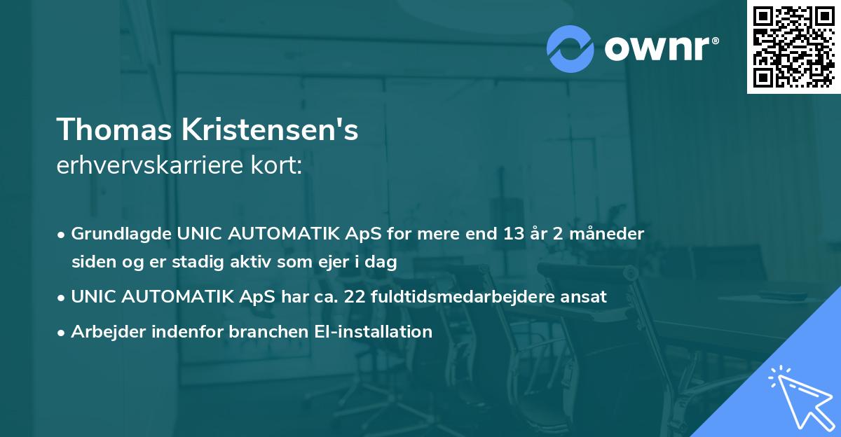 Thomas Kristensen's erhvervskarriere kort