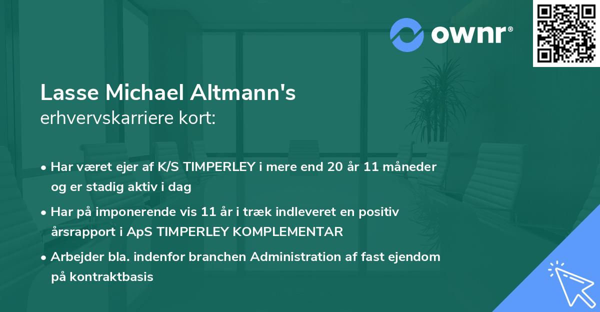 Lasse Michael Altmann's erhvervskarriere kort