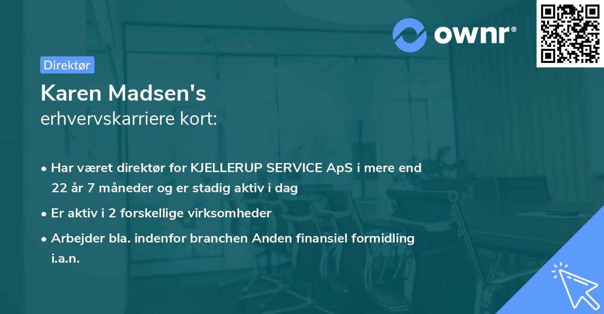 Karen Madsen's erhvervskarriere kort