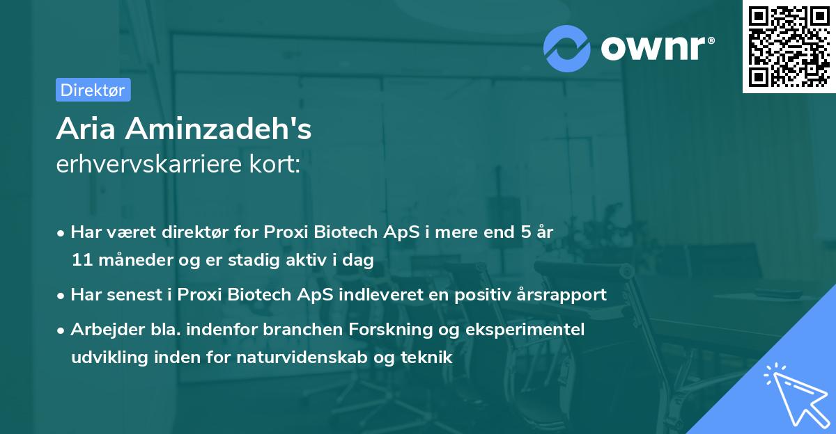 Aria Aminzadeh's erhvervskarriere kort