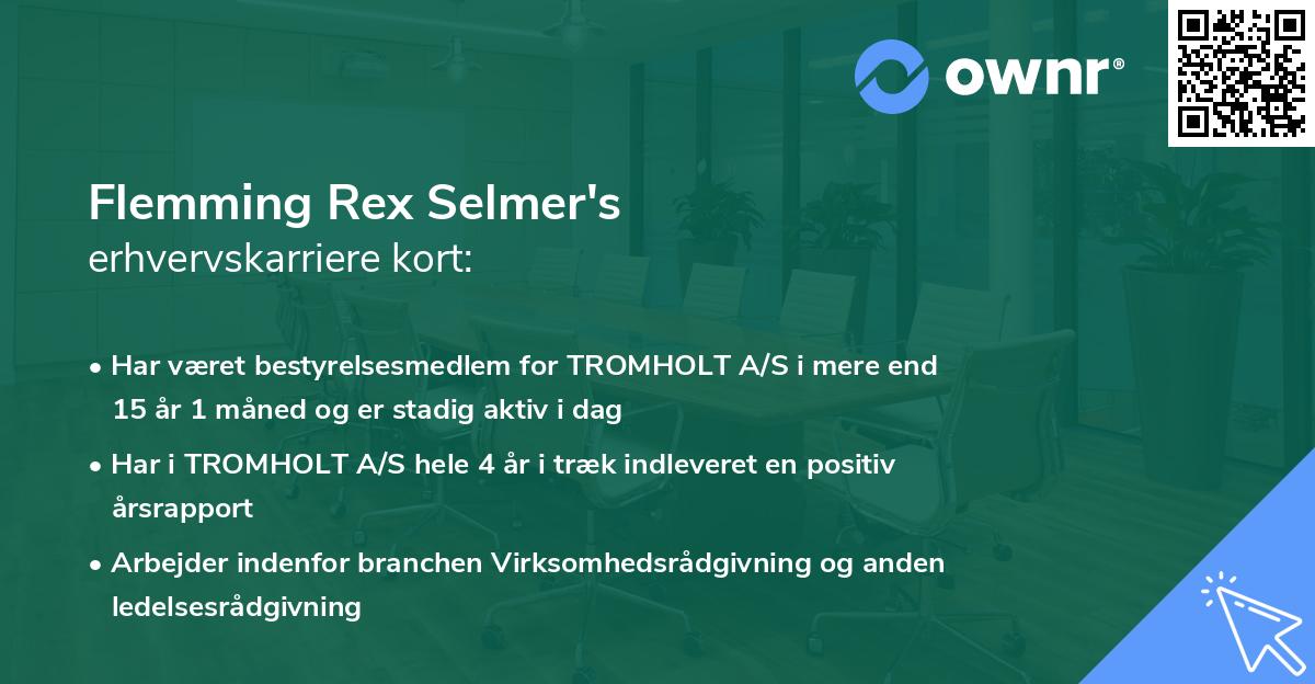 Flemming Rex Selmer's erhvervskarriere kort