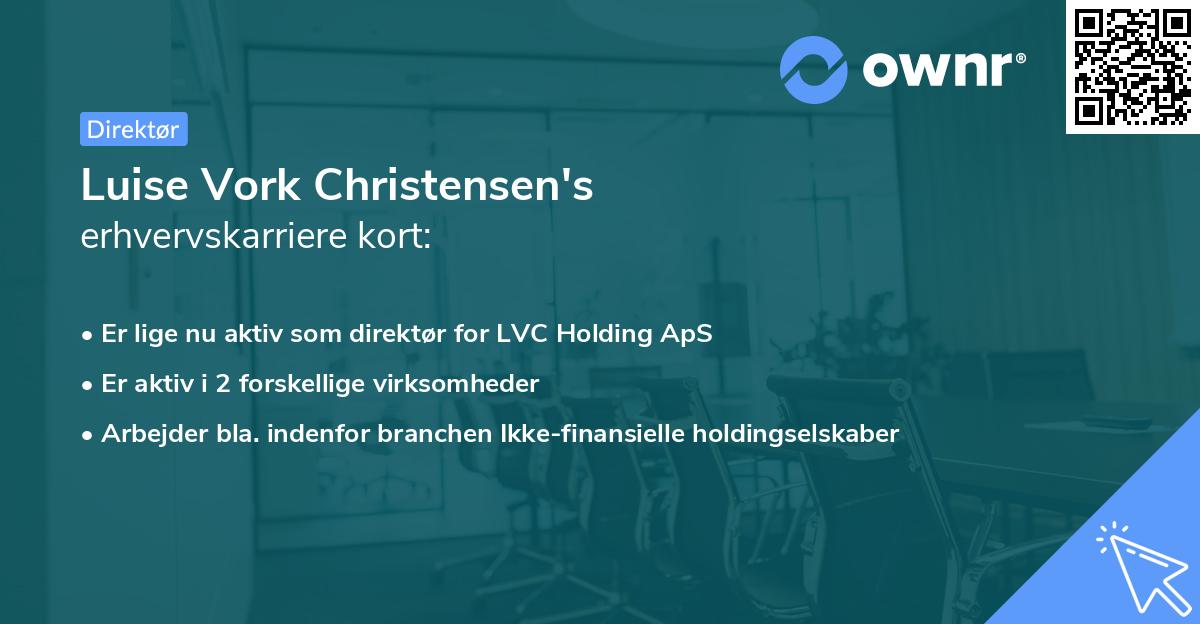 Luise Vork Christensen's erhvervskarriere kort