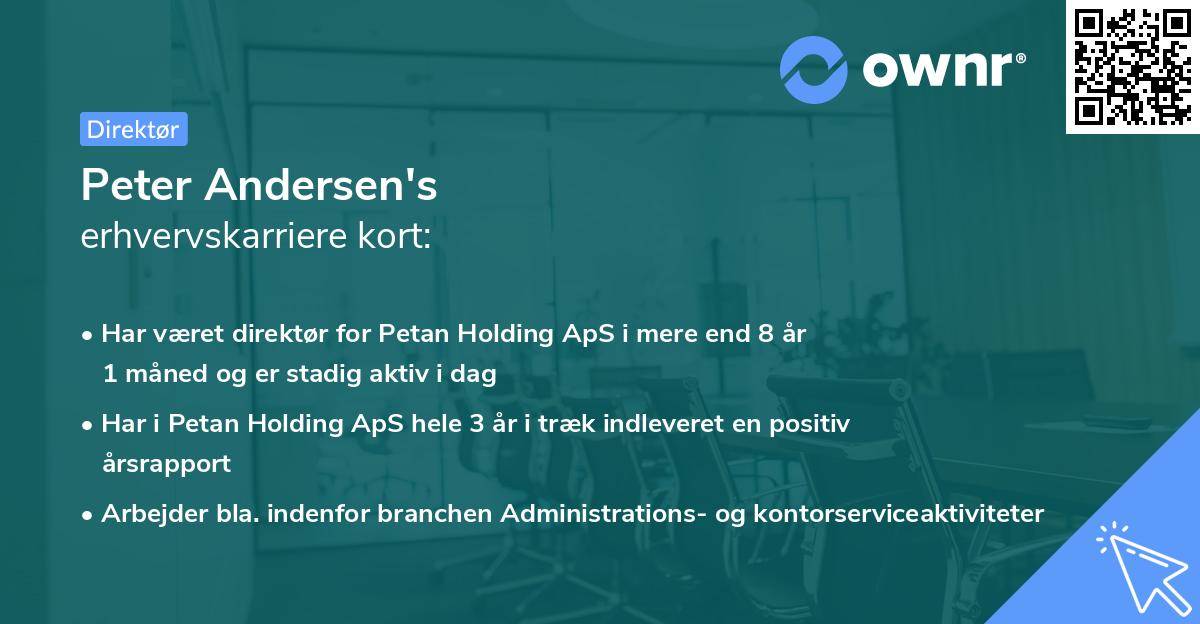 Peter Andersen's erhvervskarriere kort