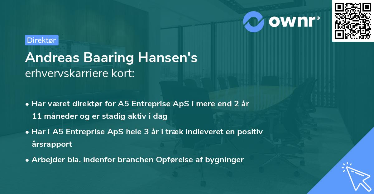 Andreas Baaring Hansen's erhvervskarriere kort