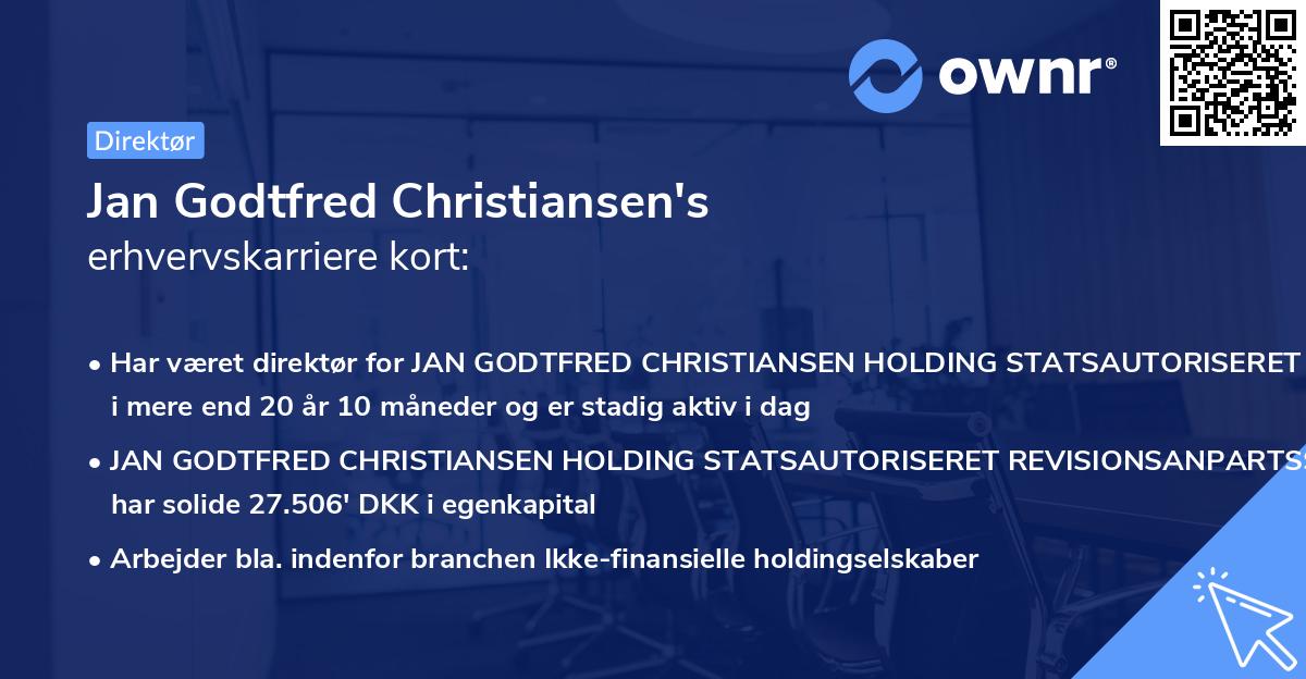 Jan Godtfred Christiansen's erhvervskarriere kort