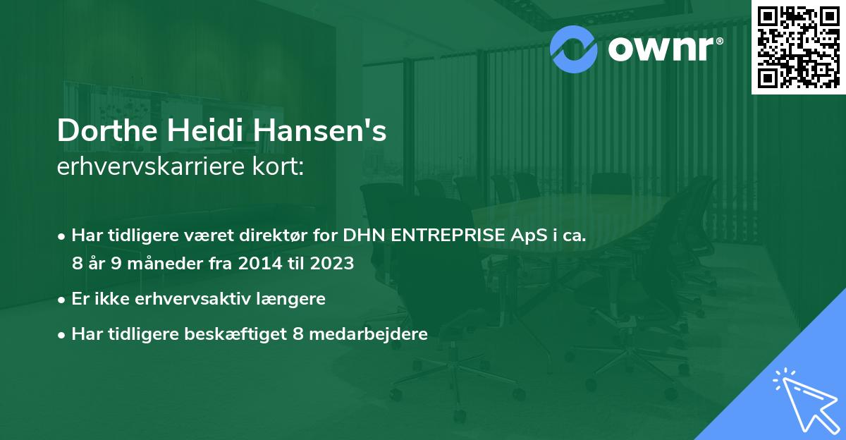 Dorthe Heidi Hansen's erhvervskarriere kort