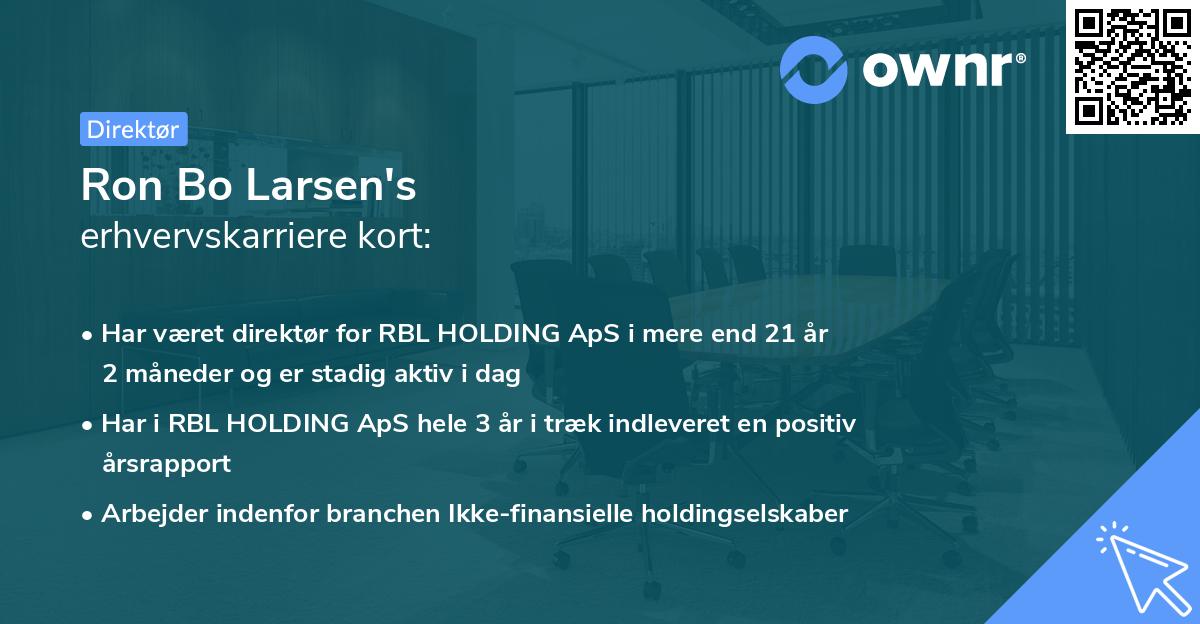 Ron Bo Larsen's erhvervskarriere kort