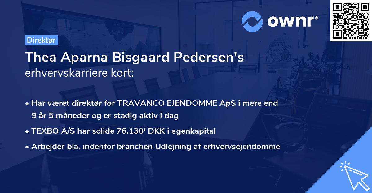 Thea Aparna Bisgaard Pedersen's erhvervskarriere kort