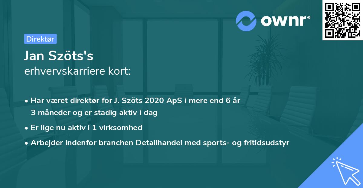 Jan Szöts's erhvervskarriere kort
