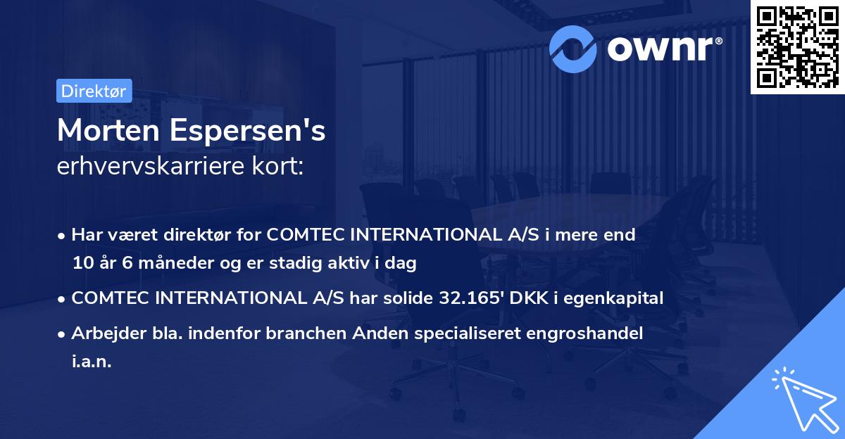 Morten Espersen's erhvervskarriere kort