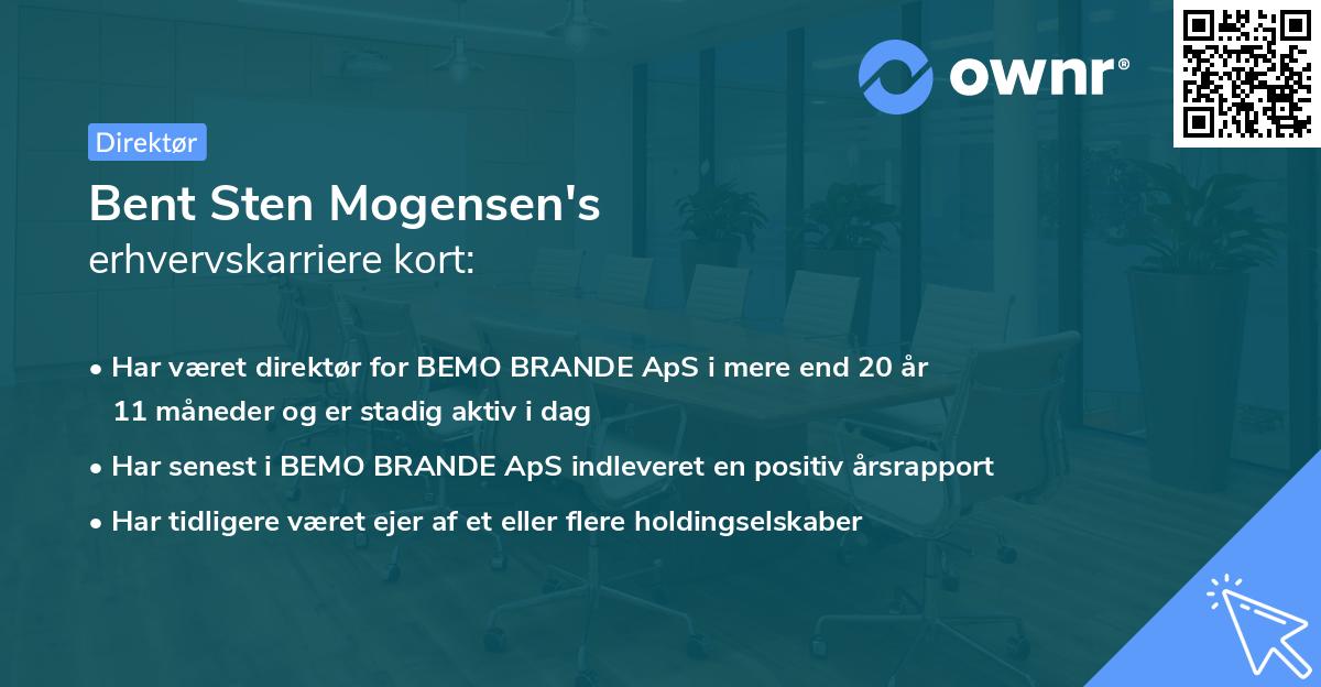 Bent Sten Mogensen's erhvervskarriere kort