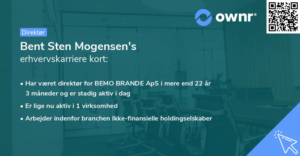 Bent Sten Mogensen's erhvervskarriere kort