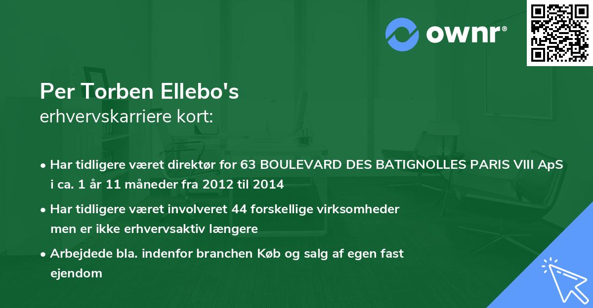 Per Torben Ellebo's erhvervskarriere kort