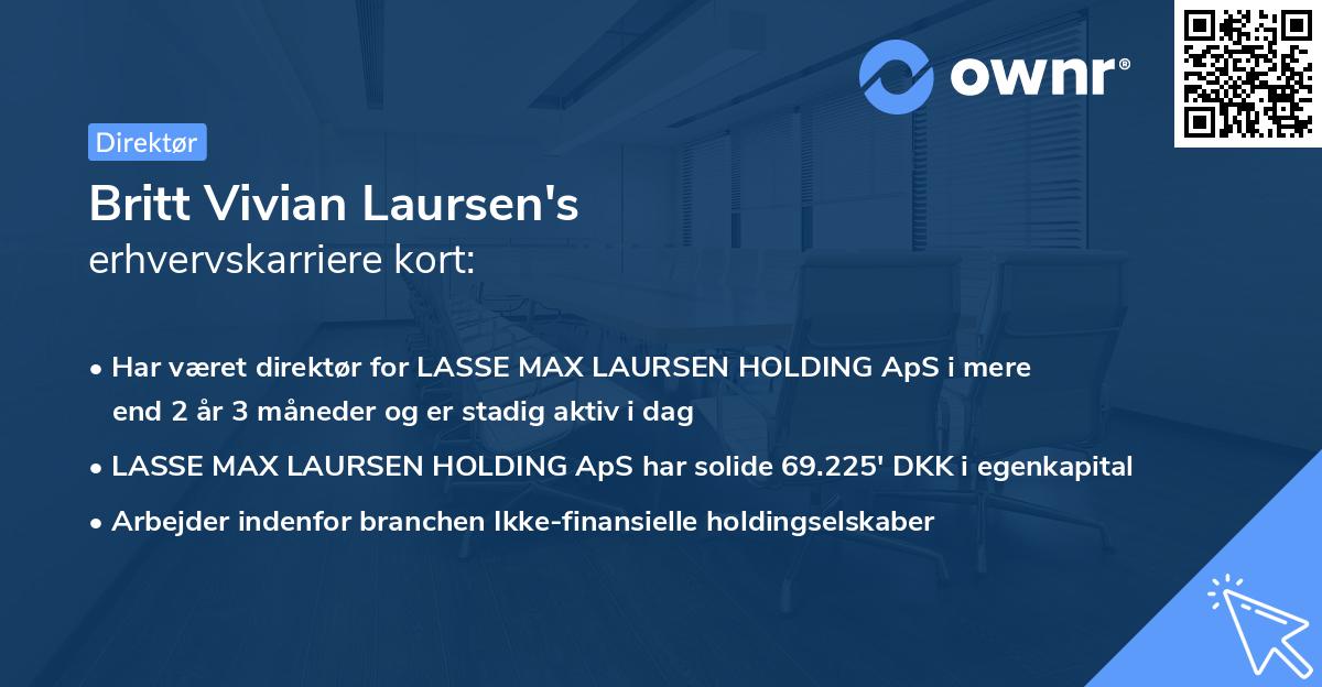 Britt Vivian Laursen's erhvervskarriere kort