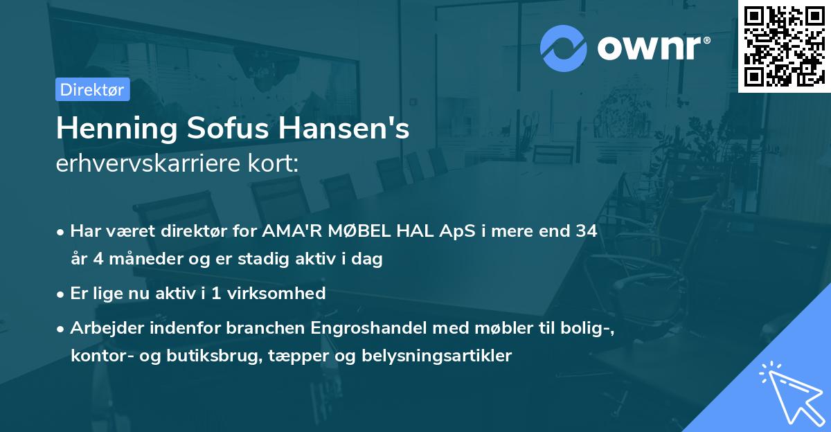 Henning Sofus Hansen's erhvervskarriere kort