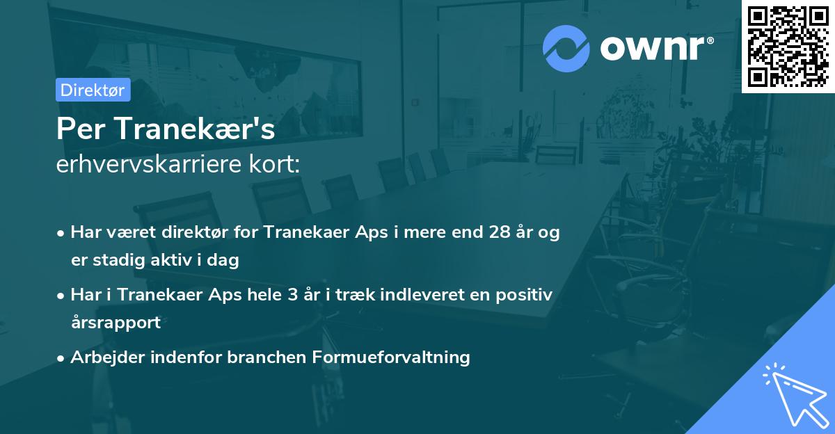 Per Tranekær's erhvervskarriere kort