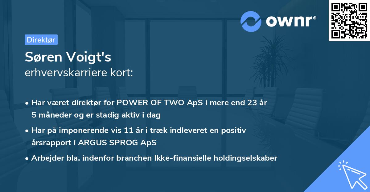 Søren Voigt's erhvervskarriere kort