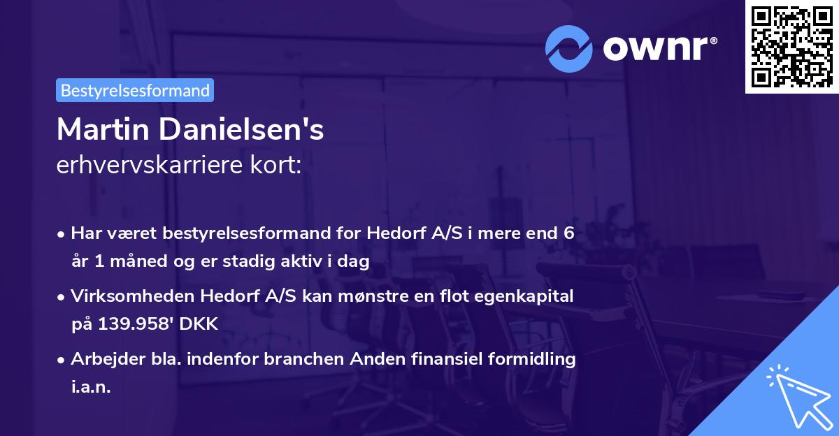 Martin Danielsen's erhvervskarriere kort