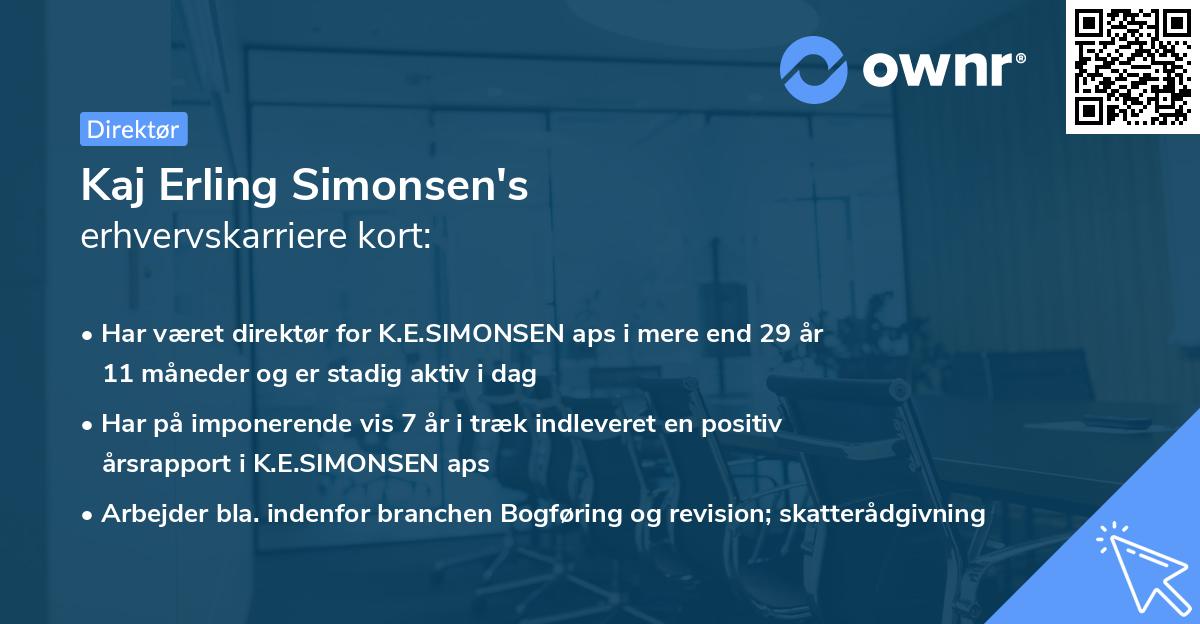 Kaj Erling Simonsen's erhvervskarriere kort