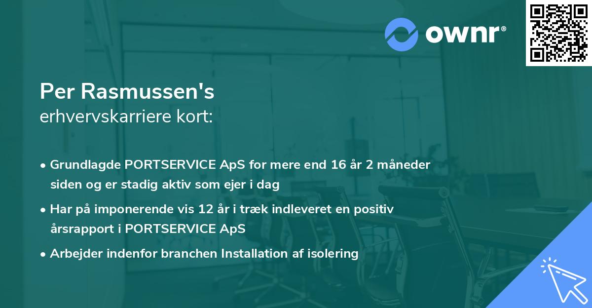 Per Rasmussen's erhvervskarriere kort