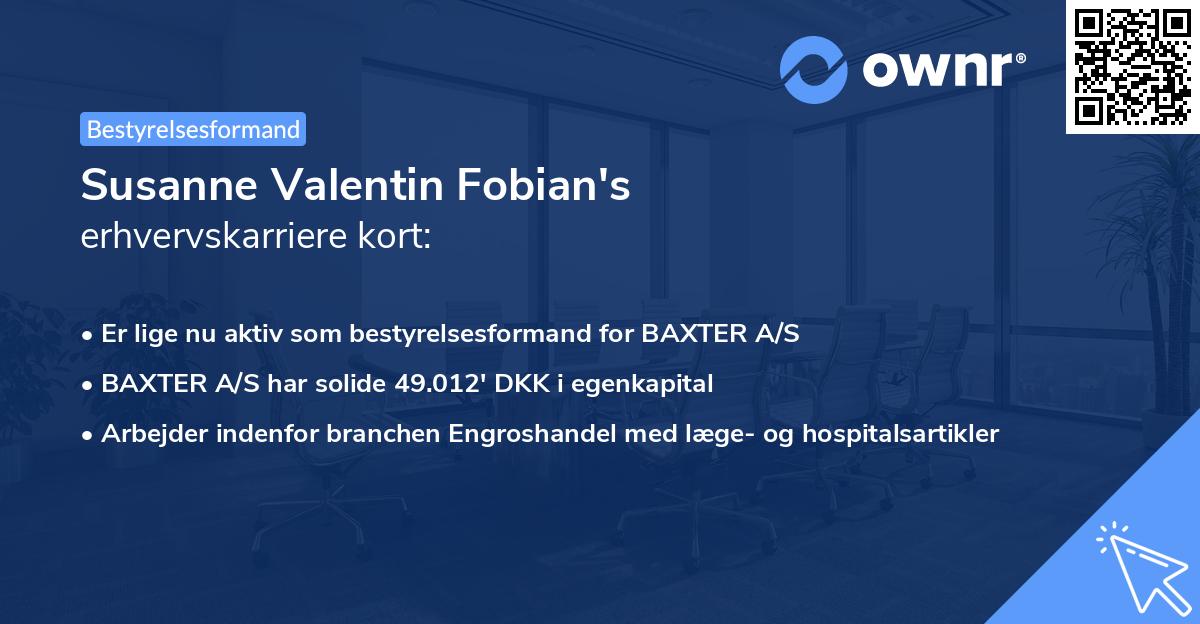 Susanne Valentin Fobian's erhvervskarriere kort