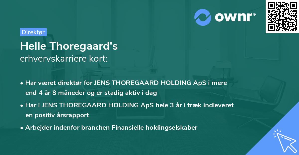 Helle Thoregaard's erhvervskarriere kort
