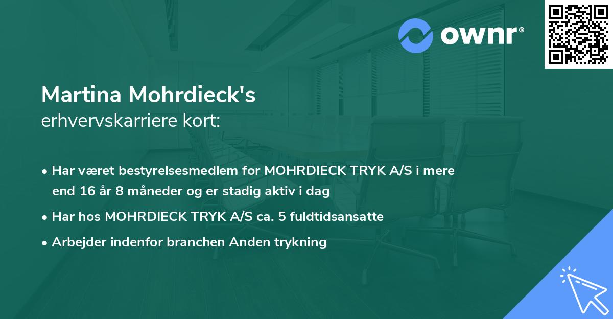 Martina Mohrdieck's erhvervskarriere kort