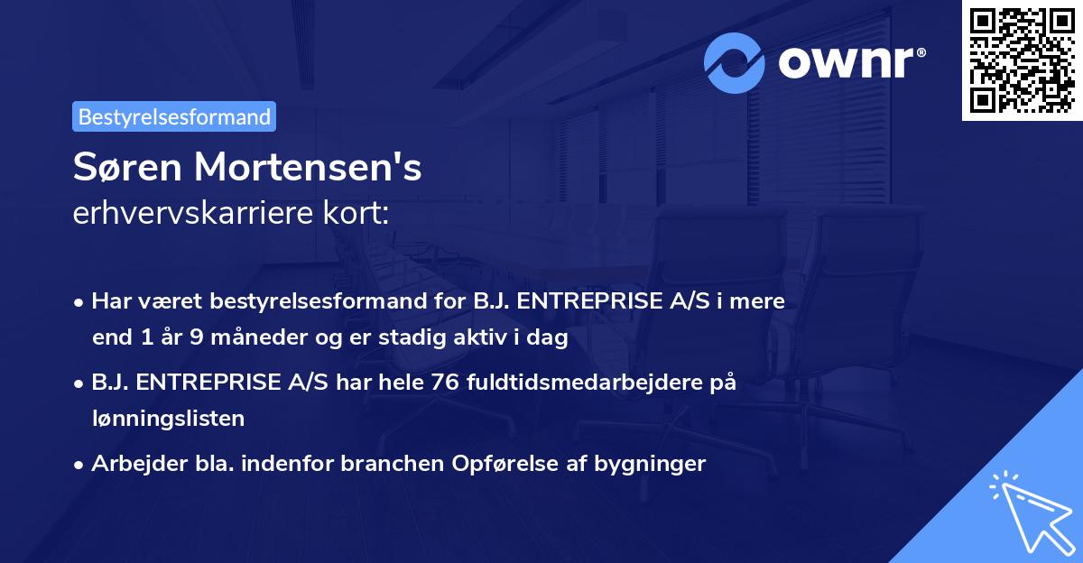 Søren Mortensen's erhvervskarriere kort