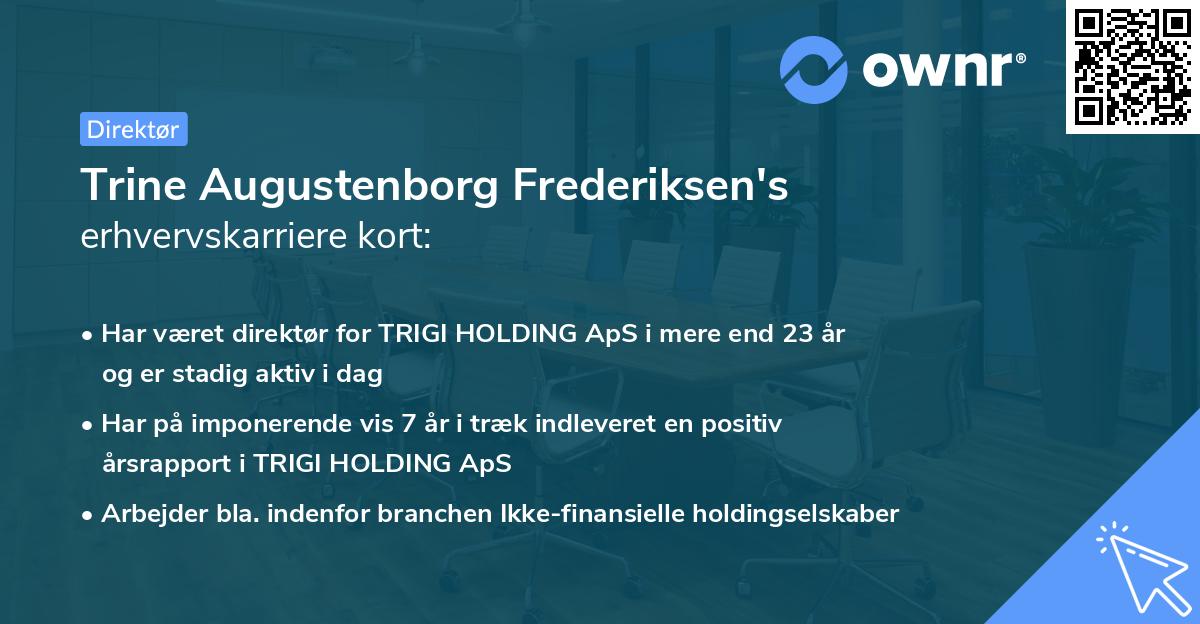 Trine Augustenborg Frederiksen's erhvervskarriere kort